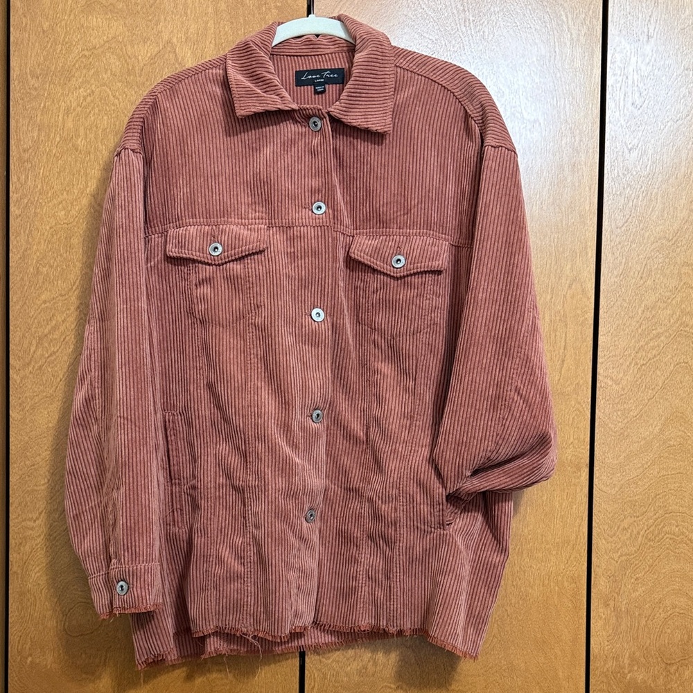 Women's Corduroy Utility Jacket in Rust